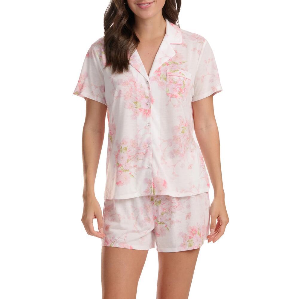 New Splendid Notch Collar Short Pajama Set in Enchanted Garden Size S